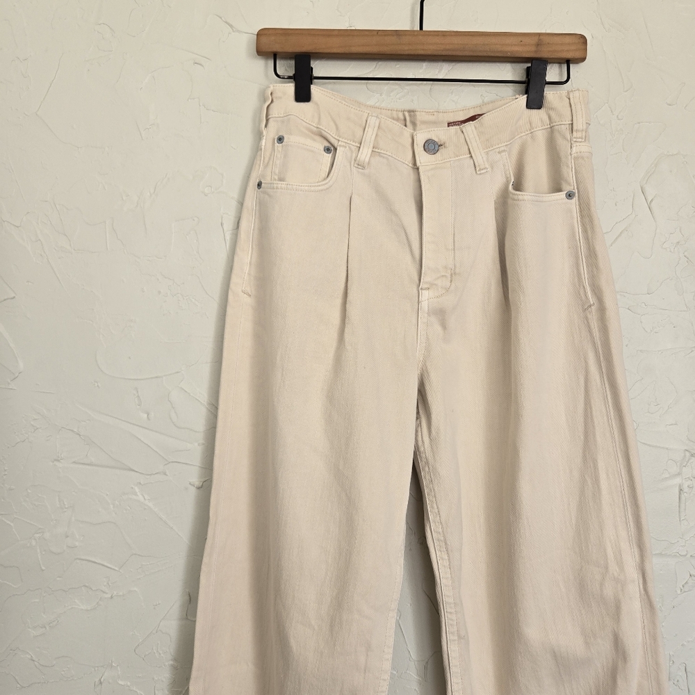 NWT Anthropologie Pilcro the Breaker Cream Pants Jeans, 26T - Picture 3 of 14